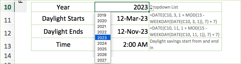 Changing Year Dropdown List