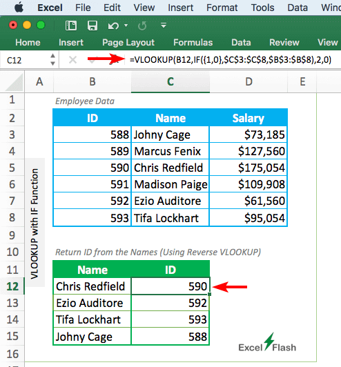 Combining VLOOKUP with IF for Right to Left