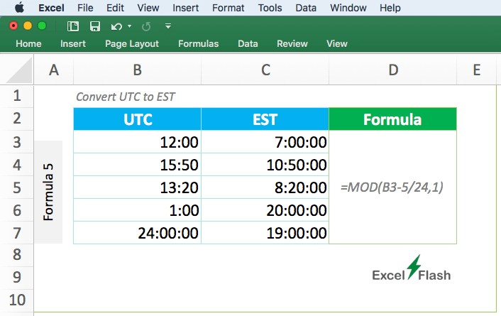 How To Convert Utc To Est In Excel 7 Easy Formulas Excelflash