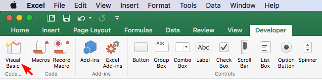 Developer Tab in Excel